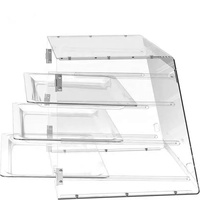 Vitrine de comptoir à pâtisserie personnalisée Vitrine de boulangerie en métal perspex avec porte arrière Vitrine de boulangerie anti-poussière