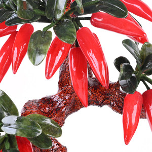 Vente en gros de pierre précieuse de jade naturelle faite à la main, poivrier de piment rouge Fengshui pour la décoration de la maison - Product Image 4