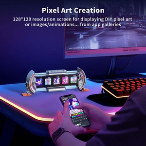 Divoom <span class=keywords><strong>Times</strong></span> Cổng IPS Đồng Hồ RGB LED Hiển Thị Cyberpunk Phòng Chơi Game Đồ Trang Trí Thông Minh Ứng Dụng Điều Khiển Kỹ Thuật Số Đồng Hồ - Product Image 2