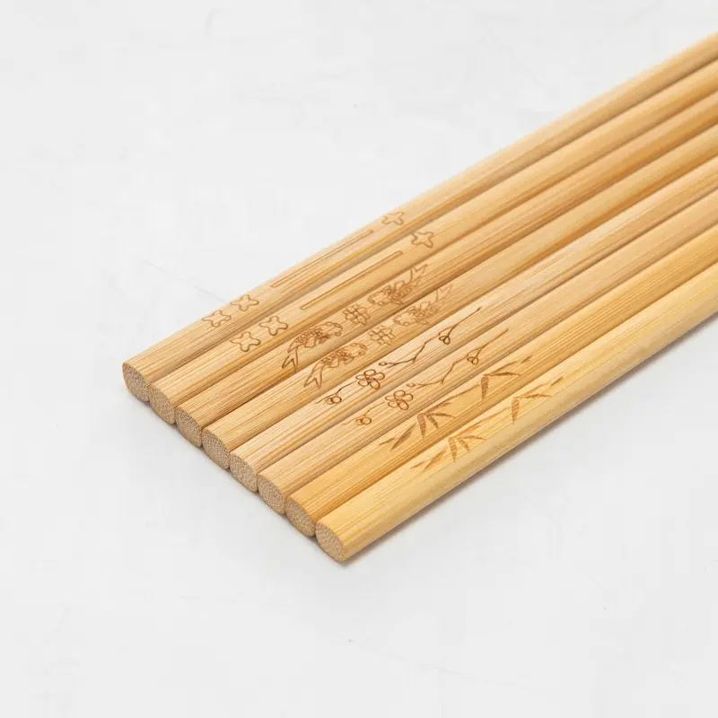 Китайские палочки для еды, оптовая продажа, натуральные бытовые многоразовые бамбуковые палочки для еды для отеля с пользовательским логотипом