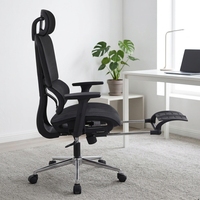 Chaise de bureau moderne ergonomique avec appui-tête et accoudoirs 2D réglables, soutien lombaire en maille et glissière