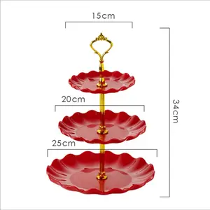 European three layer cake sweet candy machine frame wedding party compote show household adornment tray table