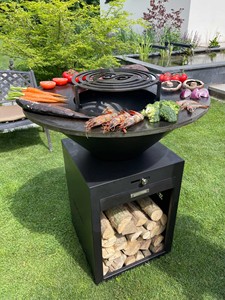 Barbecue au <span class=keywords><strong>charbon</strong></span> de <span class=keywords><strong>bois</strong></span> en acier corten pour extérieur, barbecue personnalisé pour terrasse et camping - Product Image 6