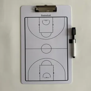 Custom Dry Erasable Washable PVC Sports Coaching Board Metal Clip Board with Whiteboard Marker American Basketball One