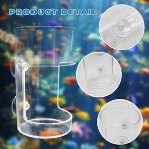 Mangeoires carrées en plastique acrylique avec ventouse Tubes d'alimentation d'aquarium flottants-coulants creux pour les porte-aliments pour poissons de crevettes - Product Image 3
