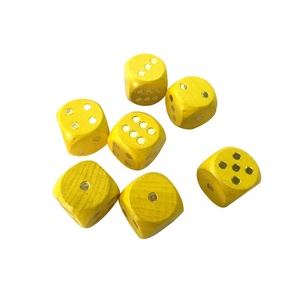 GD 25mm Wood dice Gold dot, Yellow color round corner wooden dice set for kids educational toy; board game toy - Product Image 4
