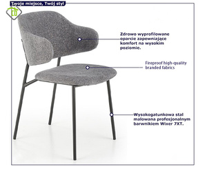 Dojii Chaise de salle à manger anglaise unique pour espaces commerciaux résidentiels <span class=keywords><strong>Fauteuil</strong></span> Chaise de salle à manger ergonomique en cuir synthétique durable - Product Image 5