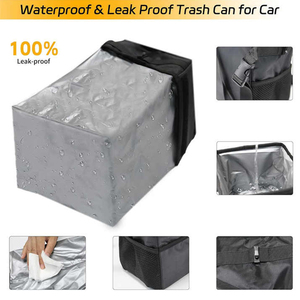 Su geçirmez taşınabilir çöp otomatik Trashcan çöp torbası sızdırmaz saklama kutusu araba çöp kutusu asılı araba saklama çantası kapaklı - Product Image 3