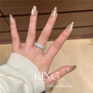 Bague large en argent sterling S925 Starry Sky avec micro-incrustation, unisexe, à porter au quotidien - Product Image 5