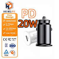 Prise de voiture de type C PD - Chargeur de voiture USB-C PD mini 20W à charge rapide, tension large 12-24V, compatible avec Android Auto