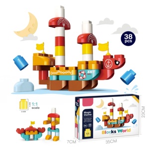 Xây Dựng Tàu Đầy Màu Sắc Khối Lớn Cho Trẻ Em Xây Dựng Và Chơi Trò Chơi Giáo Dục - Product Image 5