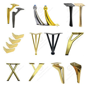 Pieds <span class=keywords><strong>de</strong></span> meubles modernes en fer forgé peints noir et or pour <span class=keywords><strong>cuisine</strong></span>, canapé, lit, chaise, table à manger - Robustes et résistants - Product Image 4