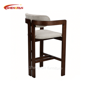 Nouveaux tabourets de bar en bois de frêne avec accoudoirs, chaises de bar en bois massif, chaises de salle à manger, café, restaurant, meubles commerciaux pour la maison - Product Image 4