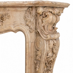 Customized Marble <b>Fireplace</b> Modern Hand Carved Luxury Botticino Classico Marble <b>Fireplace</b> Mantel Marble <b>Fireplace</b> Surround - Product Image 4