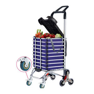 Jielai 6/8 Räder Faltbares hand gezogenes Auto Aluminium legierung Faltbarer Supermarkt Lebensmittel einkaufs wagen - Product Image 2