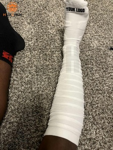 Huachen Pre-Scrunched Vớ Ống Chân Nẹp Bóng Đá Bóng Bầu Dục Chân Bảo Vệ Nén Bê Tay Áo Chạy Vận Động viên - Product Image 3