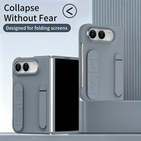 Étui de téléphone pliable avec verre trempé, sangle élastique pour poignet, béquille, protection intégrale antichoc pour iPhone Duo, élégant