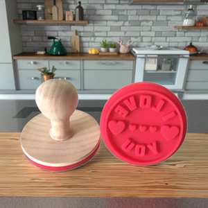 Ngày Valentine <span class=keywords><strong>Cookie</strong></span> stamper với tay cầm bằng gỗ yêu bạn Silicone <span class=keywords><strong>Cookie</strong></span> tem dập nổi <span class=keywords><strong>Cookie</strong></span> cắt được thực hiện với tình yêu Logo - Product Image 6