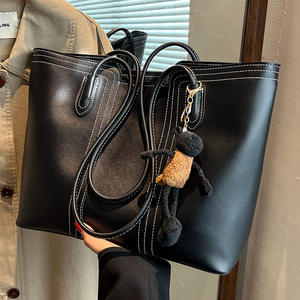 Bolso Tote Grande de PU para Mujer, Nuevo Estilo, Textura Suave, Patrón de Hilo, Forro de Poliéster, Cierre de Cremallera, Lujoso y Versátil para el Trabajo - Product Image 6