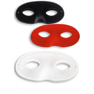 Maschera DOMINO in plastica scamosciata, taglia media, assortita - Product Image 1