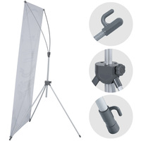 Expositor Retráctil Americano con Soporte Curvo en X, Impresión Personalizada, Poliéster, Portátil, Ajustable, Resistente a la Intemperie, 60x160 80x180cm
