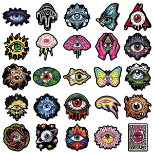 50 feuilles d'autocollants gothiques personnalisés en vinyle imperméable, motif œil mystérieux psychédélique, pour skateboards, casques, ordinateurs portables - Product Image 4