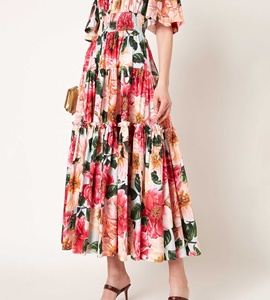 <span class=keywords><strong>Robe</strong></span> mi-longue décontractée, tenue à épaules dénudées, imprimé floral, style doux, pour filles, à la mode, offre spéciale, été 2021 - Product Image 3