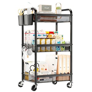 <b>Storage</b> <b>Cart</b> Metal Rolling Kitchen Organizer With Wheels Multifunctional <b>Storage</b> Rack For Living Room Bedroom Office - Product Image 5