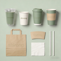 Gobelet en plastique PET à paroi simple jetable Shirong 90 mm 360 ml, utilisation commerciale, contenant pour eau minérale RQ-01, impression de logo avec revêtement UV