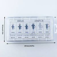 100 pièces Clips de retenue de voiture Kit de fixations en plastique Rivet Auto Push Pin Rivets Set clip de fixation automatique
