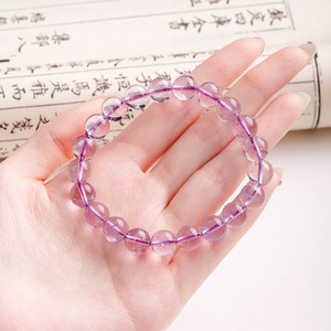Venta al por mayor de piedras preciosas naturales, amatista boliviana, pulsera de cuentas de cristal para mujeres, energía curativa, regalo de joyería de cristal - Product Image 4