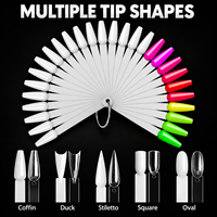 Kit d'échantillons de vernis à ongles en forme d'éventail avec carte de couleurs et anneau, planche acrylique pour la pratique de la manucure, vente en gros pour salons, personnalisation usine