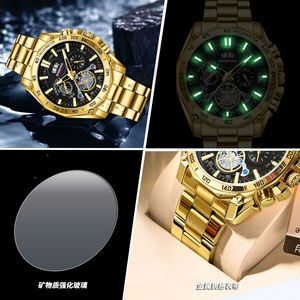 Reloj de Cuarzo para <span class=keywords><strong>Hombre</strong></span>, Diseño de Fábrica OEM, Lujoso, 44MM, Esqueleto, Cronógrafo, Resistente al Agua, Acero Inoxidable, Logotipo Personalizado, Reloj de Pulsera Moderno - Product Image 6