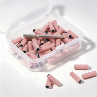 100 pièces de mini-bandes abrasives roses de 3,1 mm avec mandrins, kits de 120 pièces # 150 # 180 # 240 #   Outil pour enlever le vernis gel de manucure