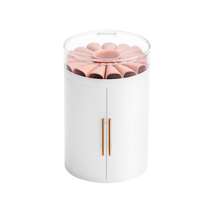 HeDou Five Layer Cosmetic Storage Box White Pink Transparent Jewelry Organizer Desktop High Capacity Double Opening - Product Image 5