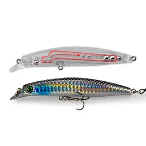 Personalizzazione completa Blue Fox 10 cm12g galleggianti Jerkbait dorati lunghi lanci di chiacchiere esche all'ingrosso per pesciolini da pesca alla carpa