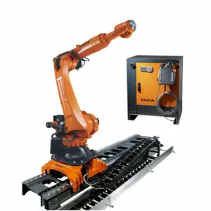 Bras de robot industriel KUKA KR 210 R2700 EXTRA pour robot d'assemblage de palettisation avec rail de guidage linéaire