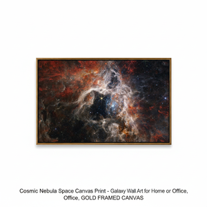 Impresión en lienzo espacial de Nebulosa Cósmica - Arte de pared de galaxia para el hogar o la oficina, lienzo con marco dorado - Product Image 2