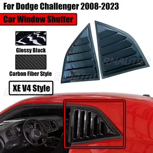 For Dodge Challenger 2008-2023 Car <b>Window</b> Shutter XE V4 Style Rear Side <b>Vent</b> Louver Cover Trim Auto Parts Carbon Fiber Paint - Product Image 1