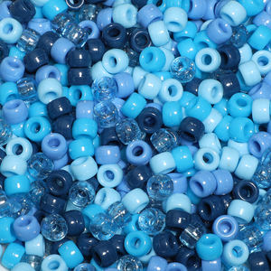 500pcs/bag Wholesale 6x9mm Blue Series Large Hole Acrylic <strong>Beads</strong> Colored Plastic <strong>Pony</strong> <strong>Beads</strong> for DIY - Product Image 6
