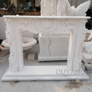 QUYANG Custom French Home Decoration <strong>Large</strong> Freestanding <strong>Fireplace</strong> <strong>Mantel</strong> Black Antique Marble <strong>Fireplace</strong> Surround - Product Image 5