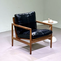 Fauteuil lounge en bois massif nordique, moderne et simple, fauteuil de détente