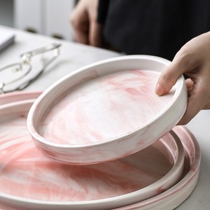 Bandeja de cerámica moderna para joyería, baño, decoración de hotel, <span class=keywords><strong>forma</strong></span> hexagonal redonda <span class=keywords><strong>Rectangular</strong></span> - Product Image 2