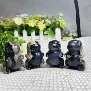 Sevimli hayvan oyma el sanatları bebek dinozor floresan volkanik akik kristal el sanatları süsler el-oyma kristal hediyeler - Product Image 2