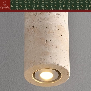 GOLDKING Table de chevet, <span class=keywords><strong>Coiffeuse</strong></span>, Luminaire suspendu pour entrée, <span class=keywords><strong>Spot</strong></span> cylindrique en travertin beige naturel, OEM ODM - Product Image 5