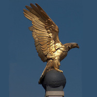 Statue d'oiseau en métal moulé pour extérieur, décoration de jardin, de villa ou de lac, statue d'oiseau aquatique en bronze antique personnalisée