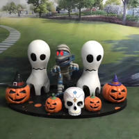 Grande sculpture extérieure de citrouille d'Halloween en fibre de verre Accessoires de modèle créatif drôle de Pâques