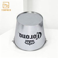 Cubo de hielo de hojalata personalizado con asa para bar y fiestas, venta al por mayor directa de fábrica