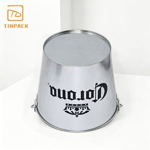 Seau à glace en étain personnalisé imprimé en gros, directement de l'usine, avec poignée, pour bars et fêtes - Product Image 2