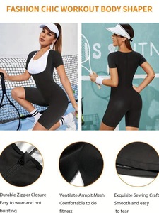 Wholesale Women Hot Thermo <b>Bodysuit</b> Jumpsuit Shapewear Fitness Workout Sweating <b>Body</b> <b>Shaper</b> Thigh Trimmer Shorts - Product Image 4